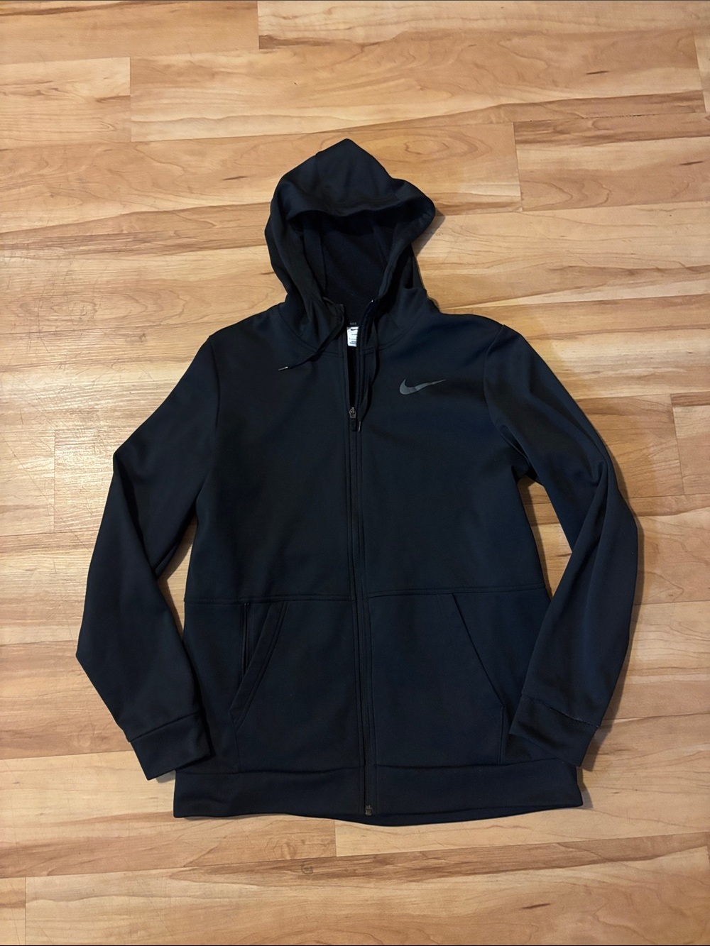 Nike Black Full-Zip Performance Hoodie Jacket with Swoosh